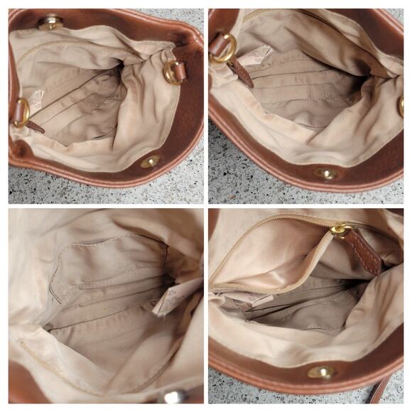 Juicy Couture Leather Brown Fold Over Clutch Crossbody Adjustable Strap w/ Charm - Picture 10 of 16